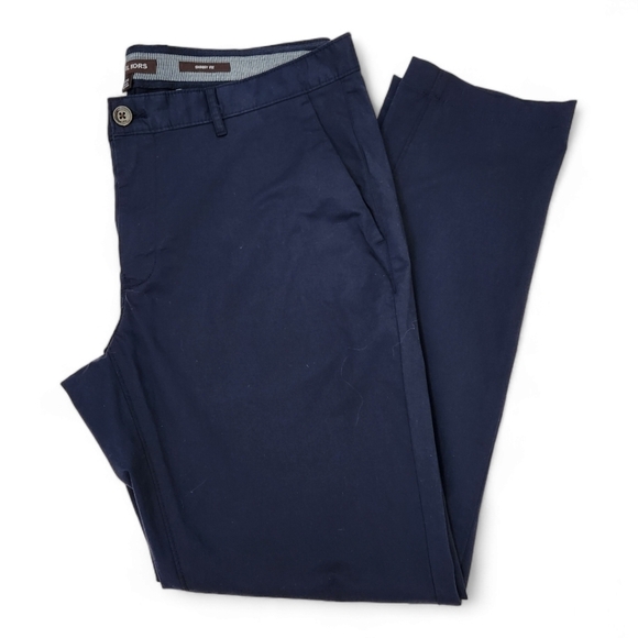 MICHAEL KORS men's Skinny-Fit Stretch-Cotton Chino Pants navy blue size 34 waist - Picture 3 of 9